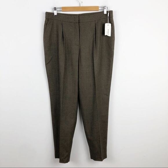 New  Akris Punto Maiko Pleated Flattering High Waisted 100% Wool Trousers Pants - Picture 14 of 16